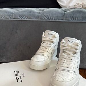 Celine Women's Classic White High-Top Sneakers